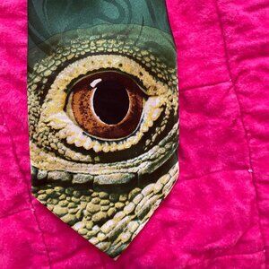 Vintage Prentice Hall Publishing Promo Dinosaur Mens Tie Gag gift White Elephant